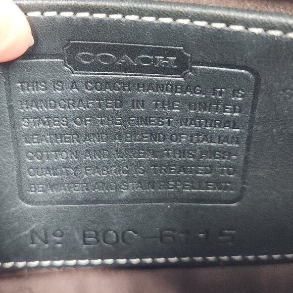 Vintage Coach Canvas & Leather Mini Shoulder Bag #6115 - Picture 6 of 9